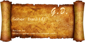 Geher Daniló névjegykártya